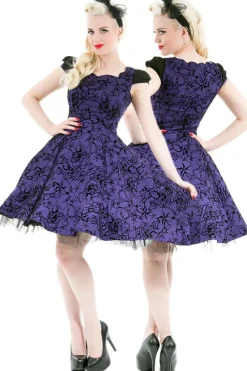 H&R London Purple Evening Swing Dress (UK8)