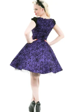 H&R London Purple Evening Swing Dress (UK8)