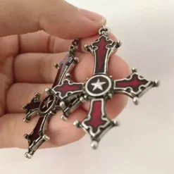 Gothic and Steampunk Jewellery Inverted Cross Earrings