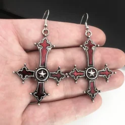 Gothic and Steampunk Jewellery Inverted Cross Earrings