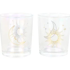Something Different Iridescent Sun and Moon Votive Candle Holders