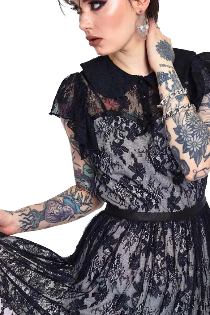 Jawbreaker Lace Overlay Collar Dress