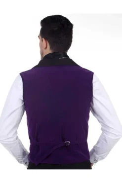 Pirate Dressing Joshua Purple Velvet Steampunk Waistcoat (S) (XL)