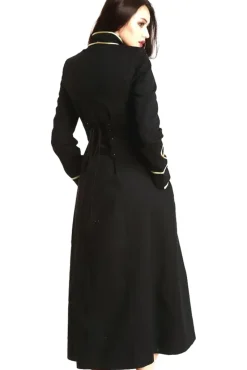 Pentagramme Ladies Long Officer Style Gothic Coat