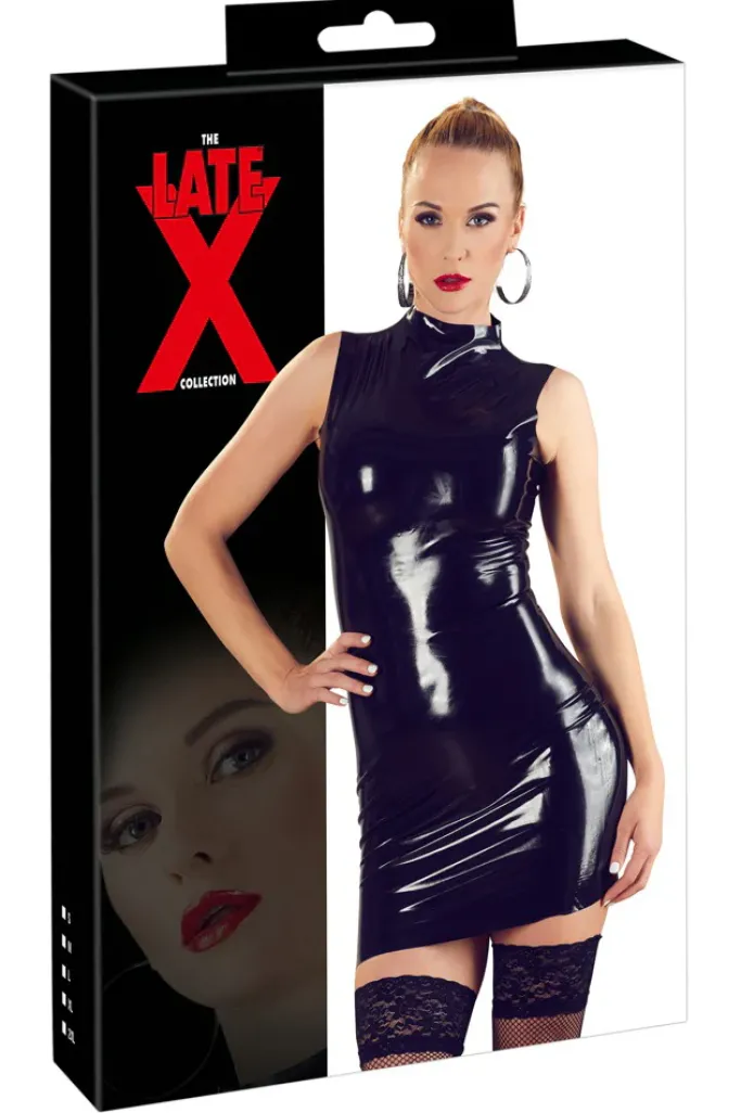 LATE-X Black Latex Dress