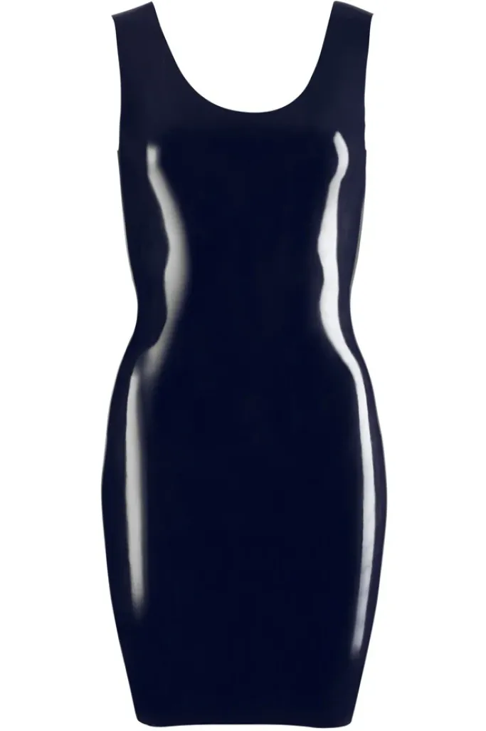 LATE-X Black Latex Mini Dress