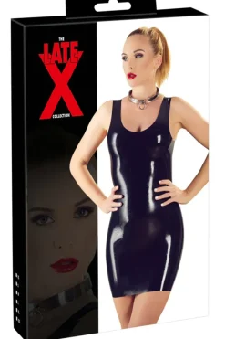LATE-X Black Latex Mini Dress