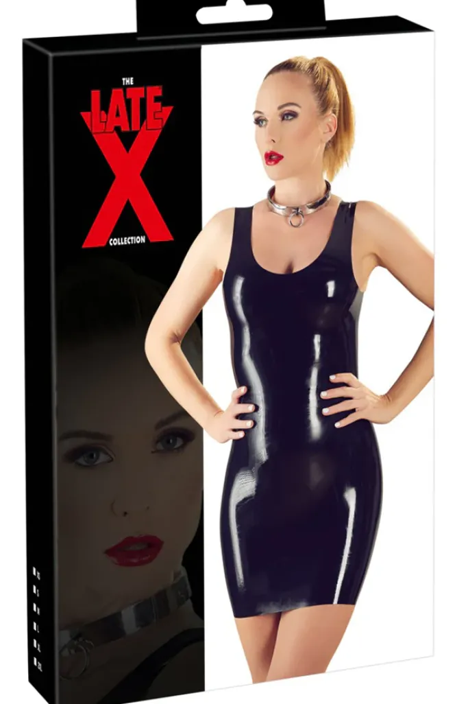 LATE-X Black Latex Mini Dress