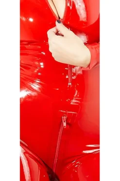 LATE-X Latex Catsuit Red