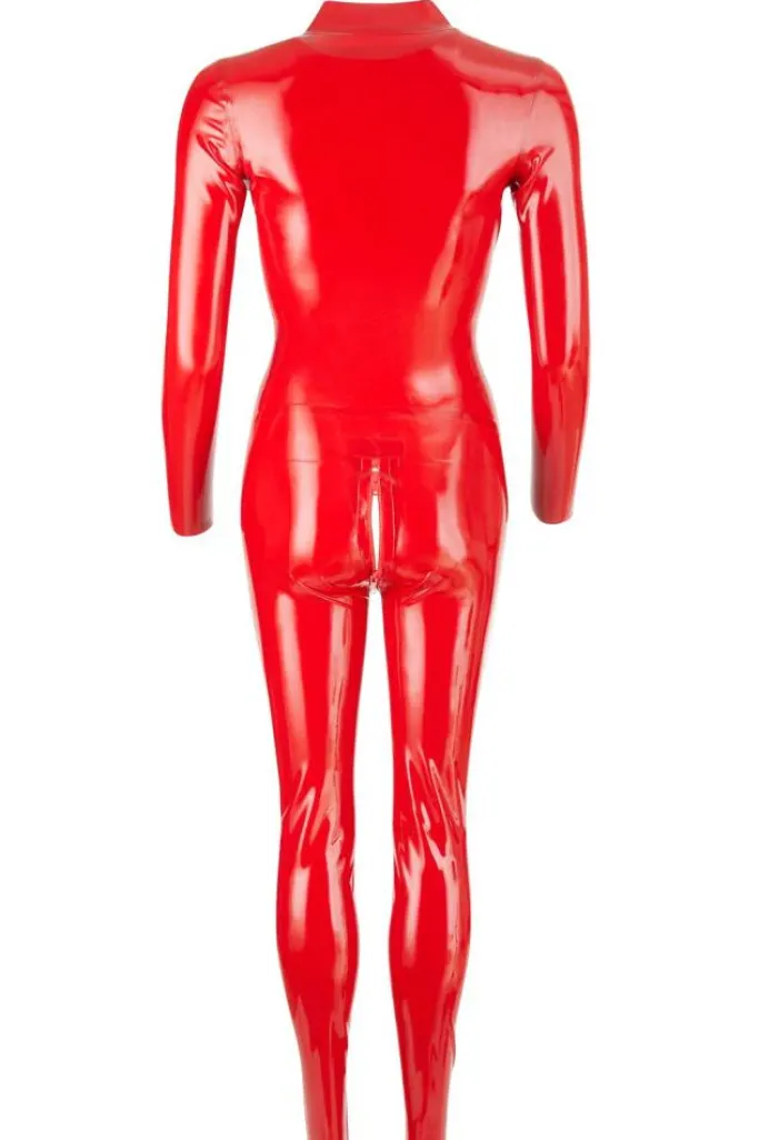 LATE-X Latex Catsuit Red