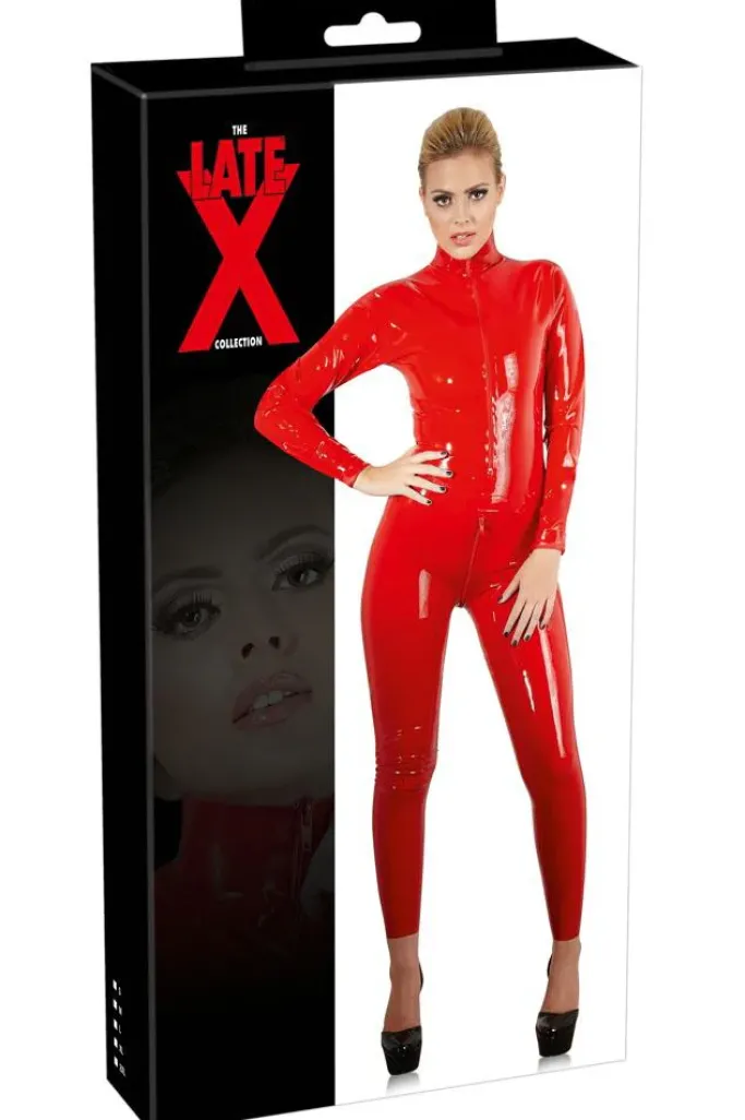 LATE-X Latex Catsuit Red