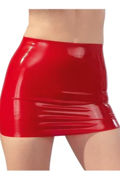LATE-X Red Latex Mini Skirt