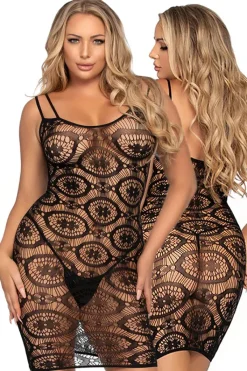 Leg Avenue Daisy Crochet Mini Dress Black