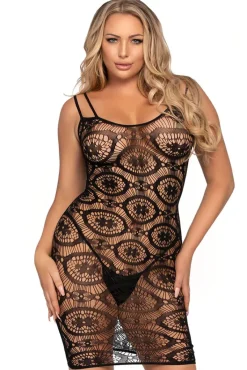 Leg Avenue Daisy Crochet Mini Dress Black