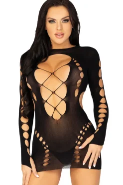 Leg Avenue Long Sleeve Cut Out Mini Dress
