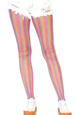 Leg Avenue Lurex Rainbow Fishnet Tights