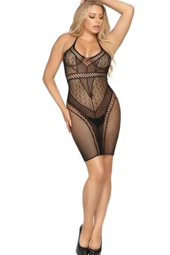 Leg Avenue Multi Net Mini Dress Black
