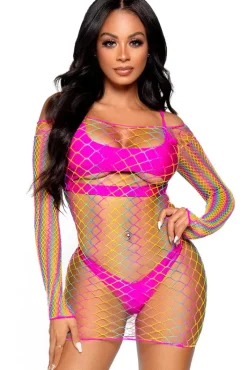 Leg Avenue Net Rainbow Mini Dress