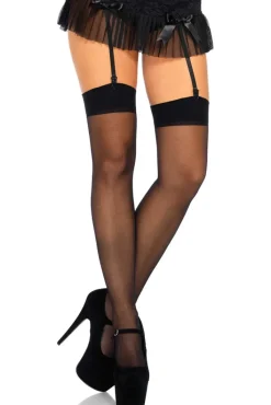 Leg Avenue Sheer Black Stockings
