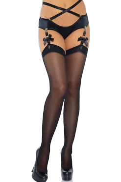 Leg Avenue Stockings With Bow Backseam