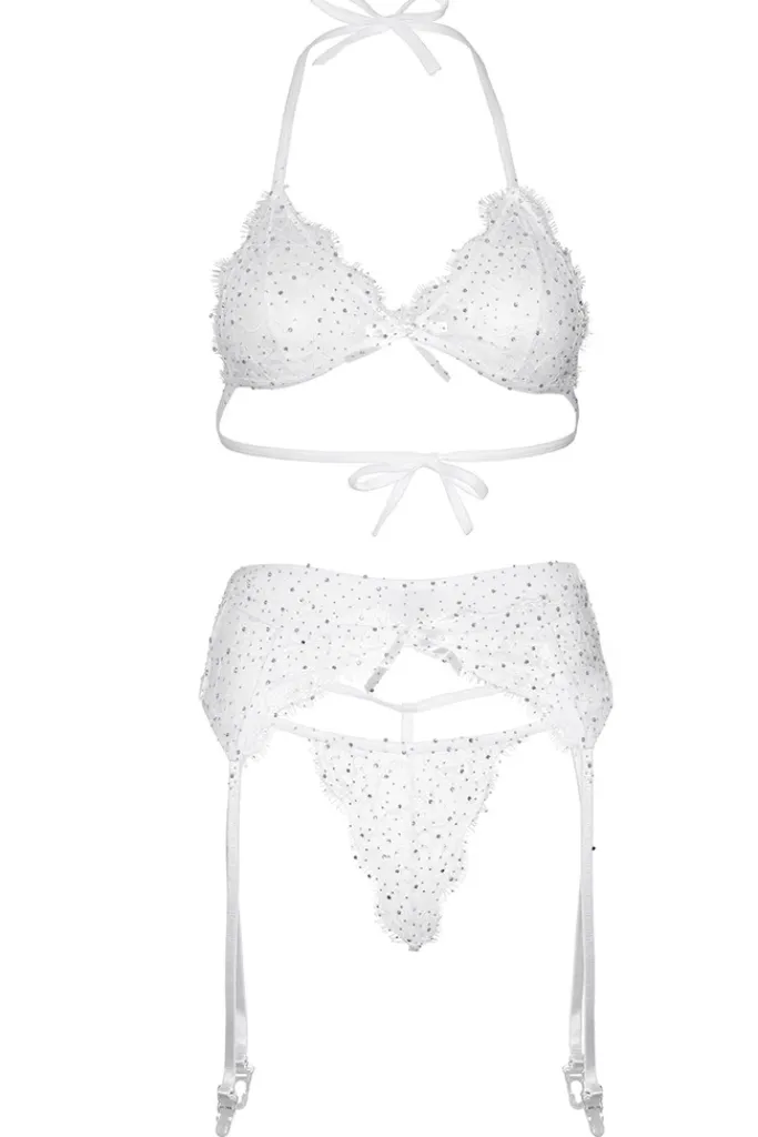 Leg Avenue White Bra Top Lingerie Set (M)