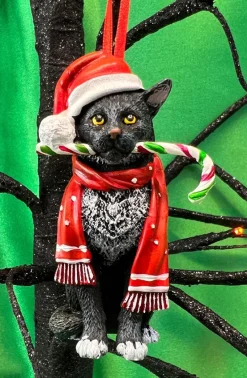 Nemesis Now Lisa Parker Candy Cane Cat Hanging Ornament