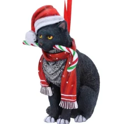 Nemesis Now Lisa Parker Candy Cane Cat Hanging Ornament