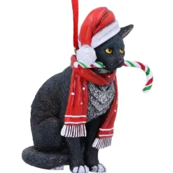Nemesis Now Lisa Parker Candy Cane Cat Hanging Ornament