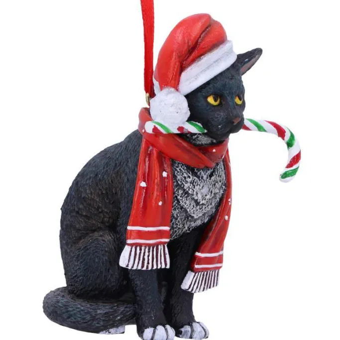 Nemesis Now Lisa Parker Candy Cane Cat Hanging Ornament