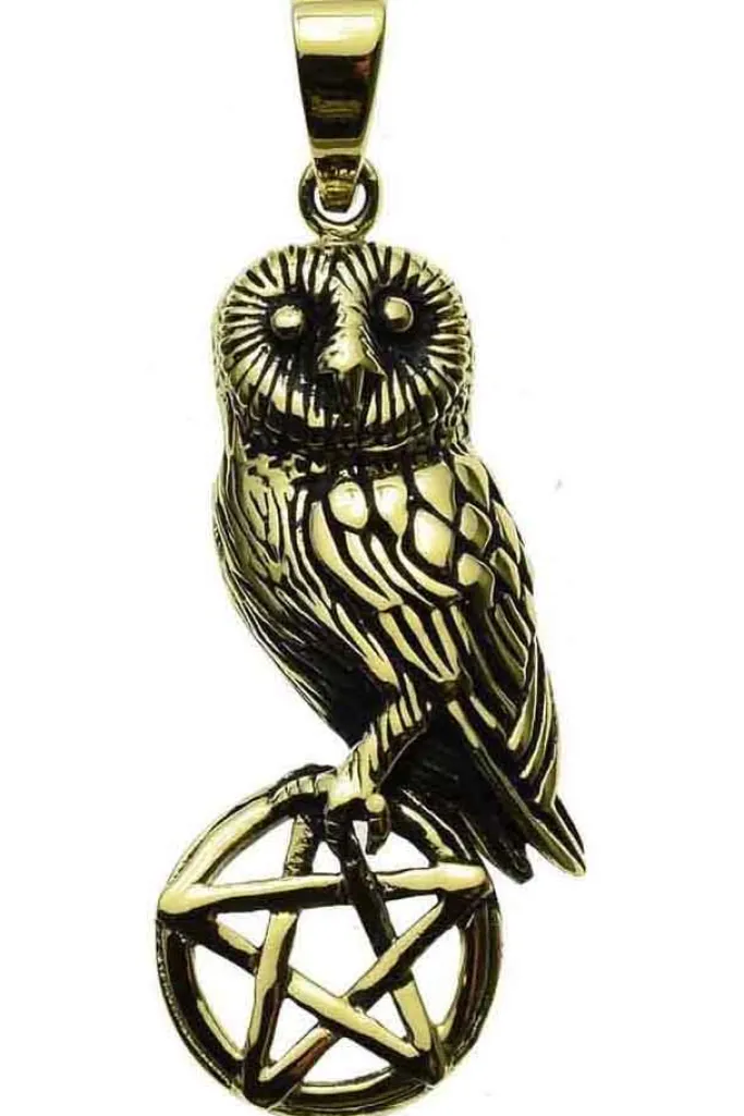 Lisa Parker Jewellery Lisa Parker Owl On Pentagram Pendant Bronze