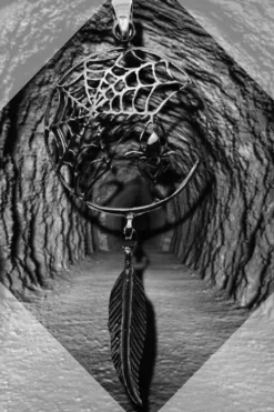 Lisa Parker Jewellery Lisa Parker Spider Feather Dreamcatcher Pendant Bronze
