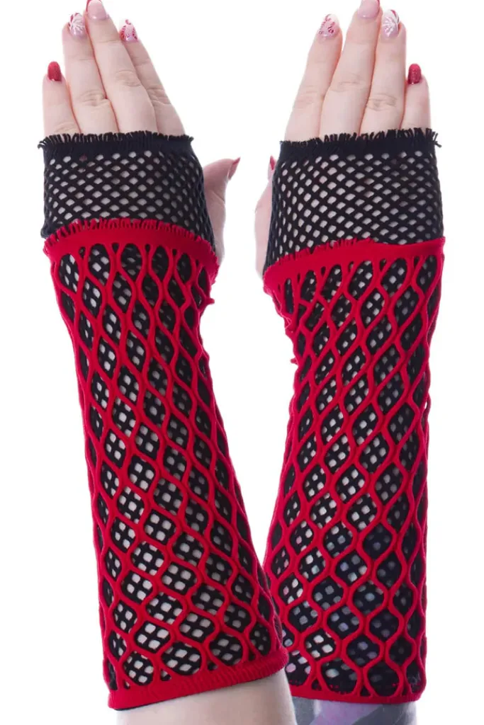 Innocent Clothing Lolita Mesh Gloves Black/Red