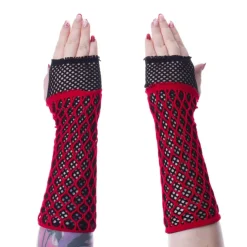 Innocent Clothing Lolita Mesh Gloves Black/Red