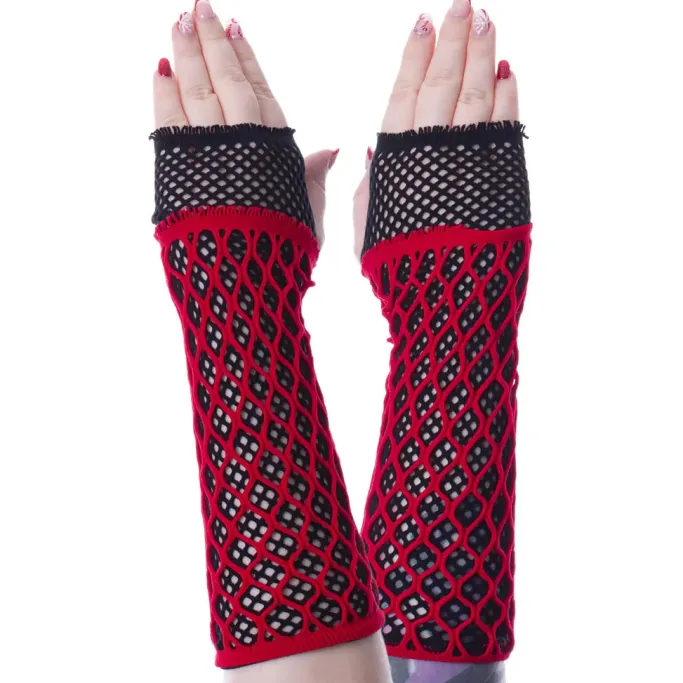 Innocent Clothing Lolita Mesh Gloves Black/Red