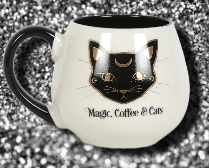Something Different Magic, Coffee and Cats Rounded Mug