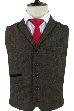 Kaymans Martez Brown Tweed Waistcoat (36" 40" 48" 52")
