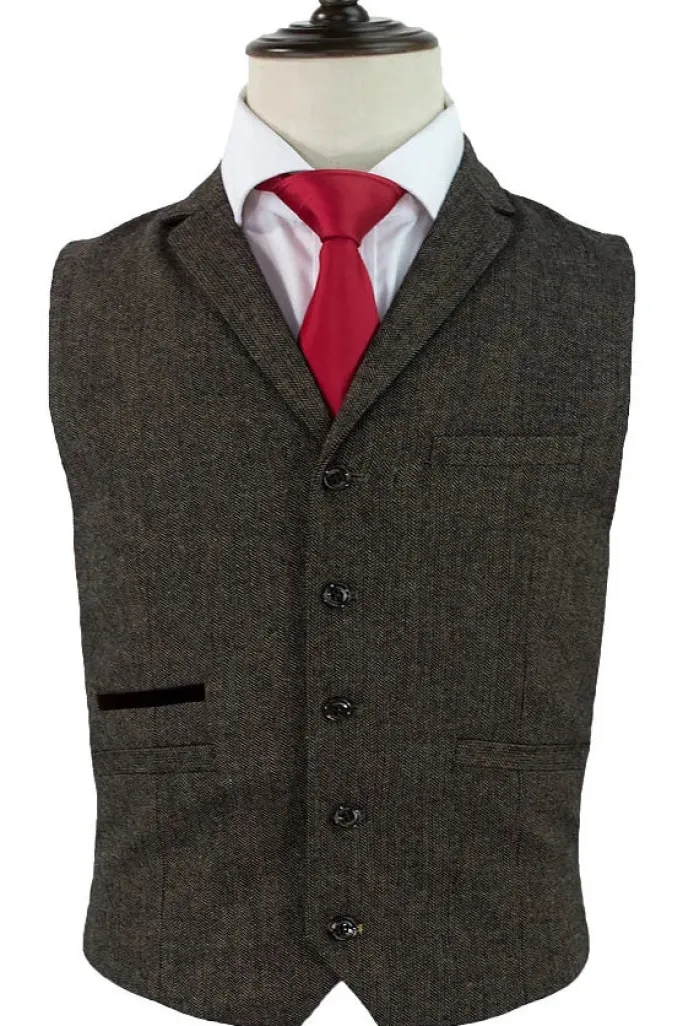 Kaymans Martez Brown Tweed Waistcoat (36" 40" 48" 52")