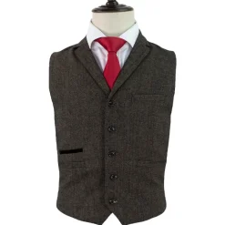 Kaymans Martez Brown Tweed Waistcoat (36" 40" 48" 52")