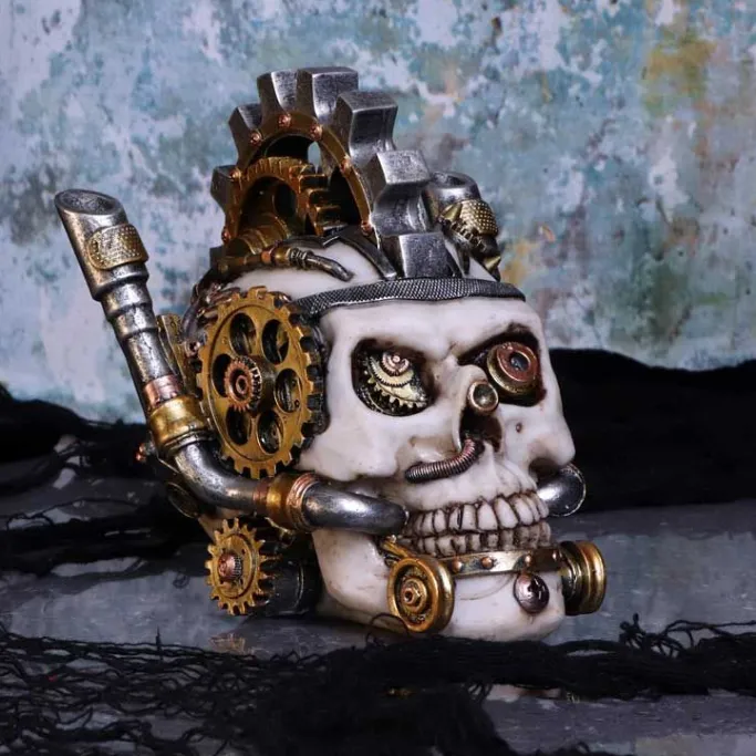 Nemesis Now Metal Head Steampunk Skull Box