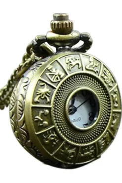 Pocketwatches Miniature Zodiac Steampunk Pocket Watch Necklace