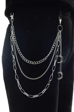 Gothic Accessories Moon Belt Clip Chain
