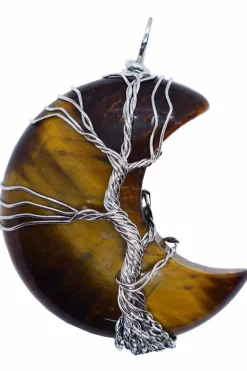 Alternative Gifts Moon Pendant Tiger Eye