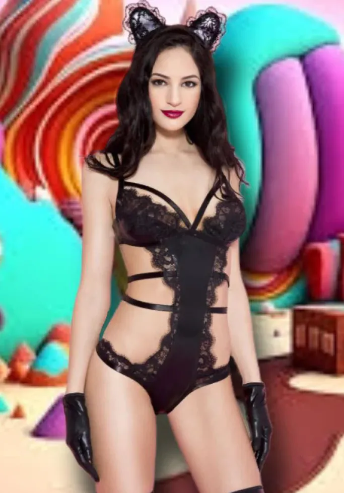 Music Legs Eyelash Lace And Wetlook Teddy