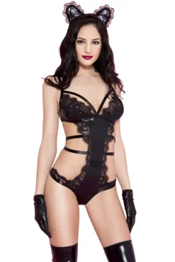 Music Legs Eyelash Lace And Wetlook Teddy