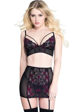 Music Legs Flower Lingerie Set