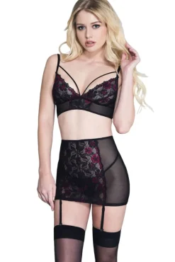 Music Legs Flower Lingerie Set