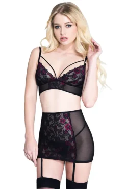 Music Legs Flower Lingerie Set