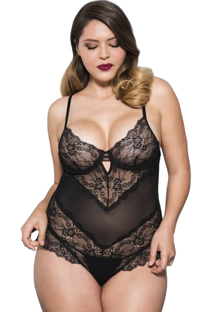 Music Legs Plus Size Teddy 80041Q