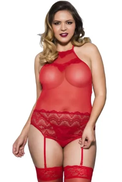 Music Legs Plus Size Teddy Red 20050Q