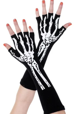 Music Legs Short Print Skeleton Gloves